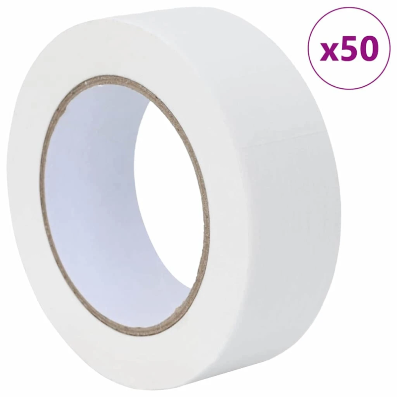 vidaXL Gleznotāja maskēšanas lentes 50 pcs Balts 38mm x 50m Papīrs