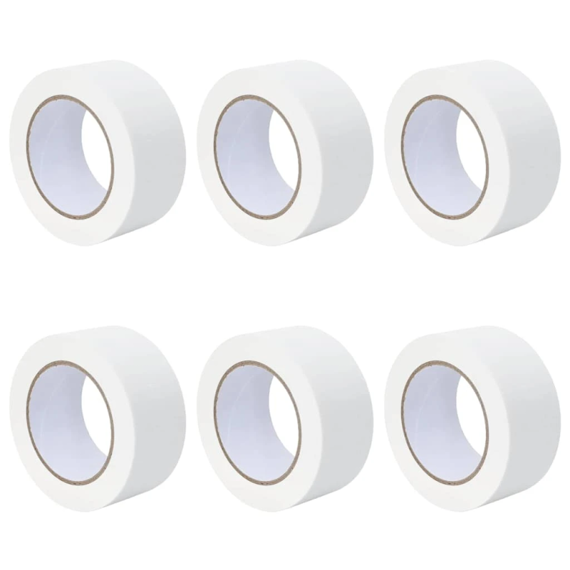 vidaXL Gleznotāja maskēšanas lentes 6 pcs Balts 50mm x 50m Papīrs