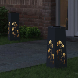 vidaXL Saules LED ceļa gaisma 2 pcs Antracīts Auksti velmēts tērauds