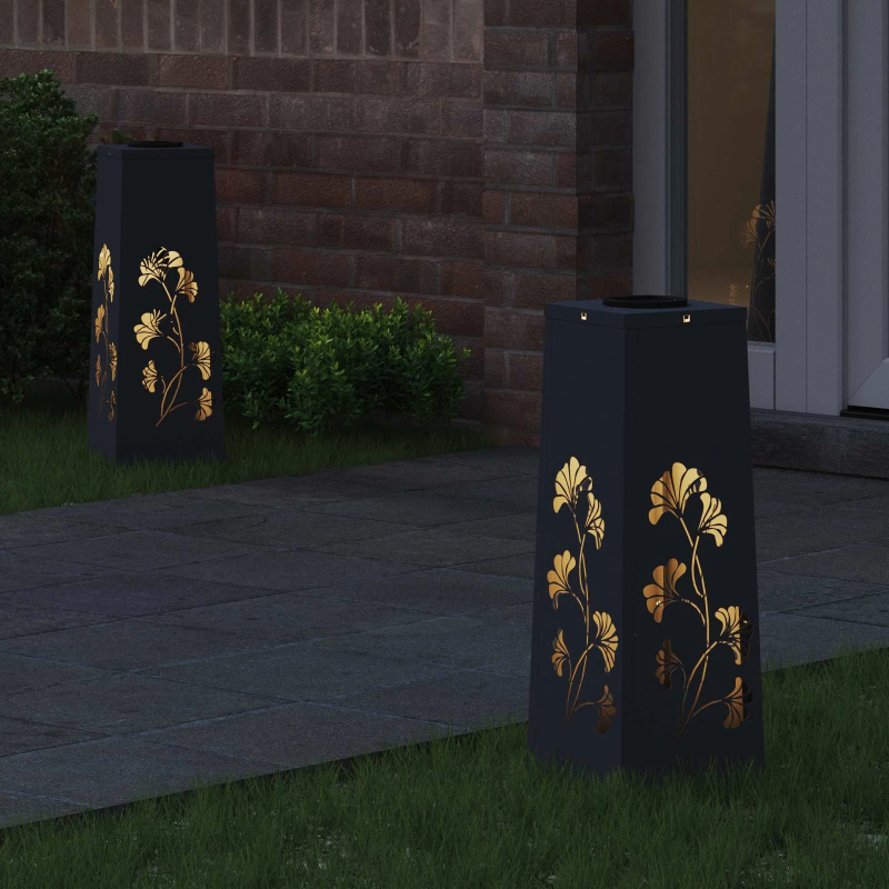 vidaXL Saules LED ceļa gaisma 2 pcs Antracīts Auksti velmēts tērauds