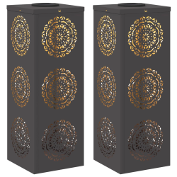 vidaXL Saules LED ceļa gaisma 2 pcs Melna Auksti velmēts tērauds