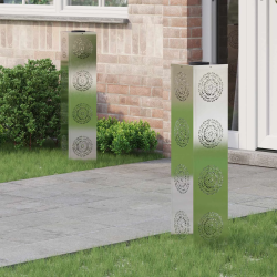 vidaXL Saules LED ceļa gaisma 2 pcs Nerūsējošs tērauds