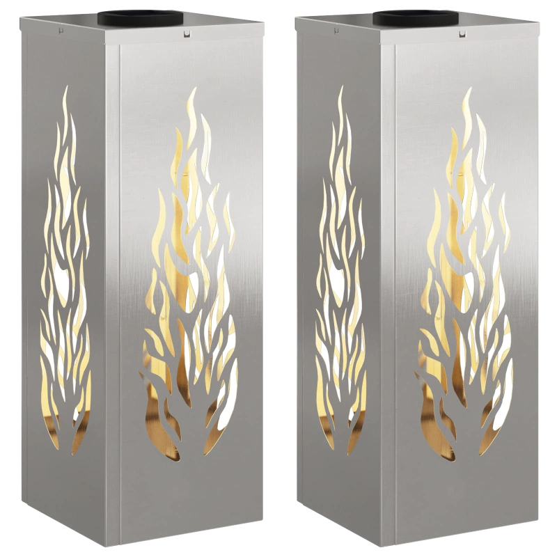 vidaXL Saules LED ceļa gaisma 2 pcs Nerūsējošs tērauds