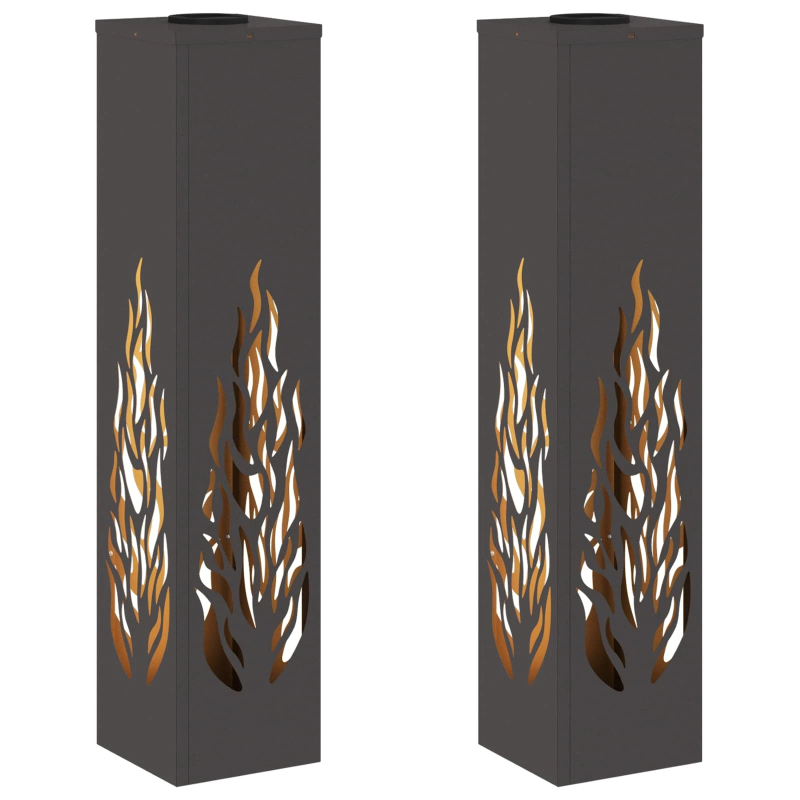 vidaXL Saules LED ceļa gaisma 2 pcs Melna Auksti velmēts tērauds