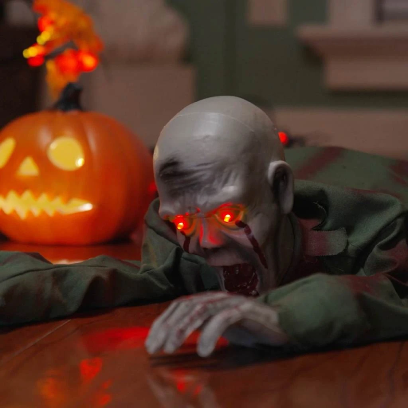 vidaXL Helovīna rāpojošs zombijs Zaļa 112 x 25.5 x 21.5 cm Poliesters