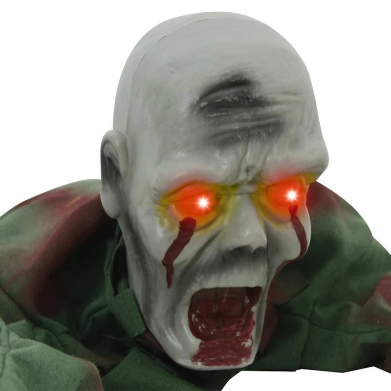 vidaXL Helovīna rāpojošs zombijs Zaļa 112 x 25.5 x 21.5 cm Poliesters