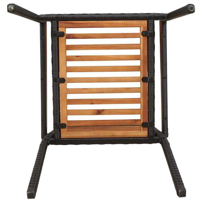 vidaXL Dārza saliekamās krēsli 4 pcs Brūns un melns