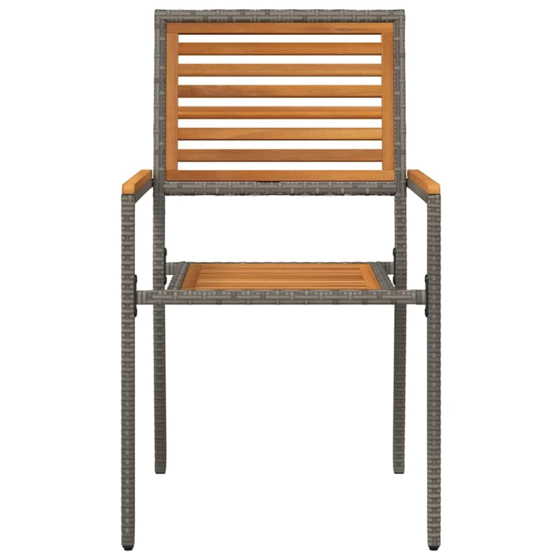 vidaXL Dārza saliekamās krēsli 4 pcs Brūna un pelēka
