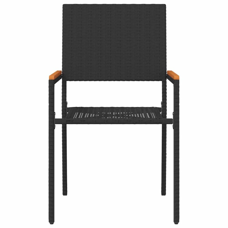 vidaXL Dārza saliekamās krēsli 4 pcs Melns un brūns