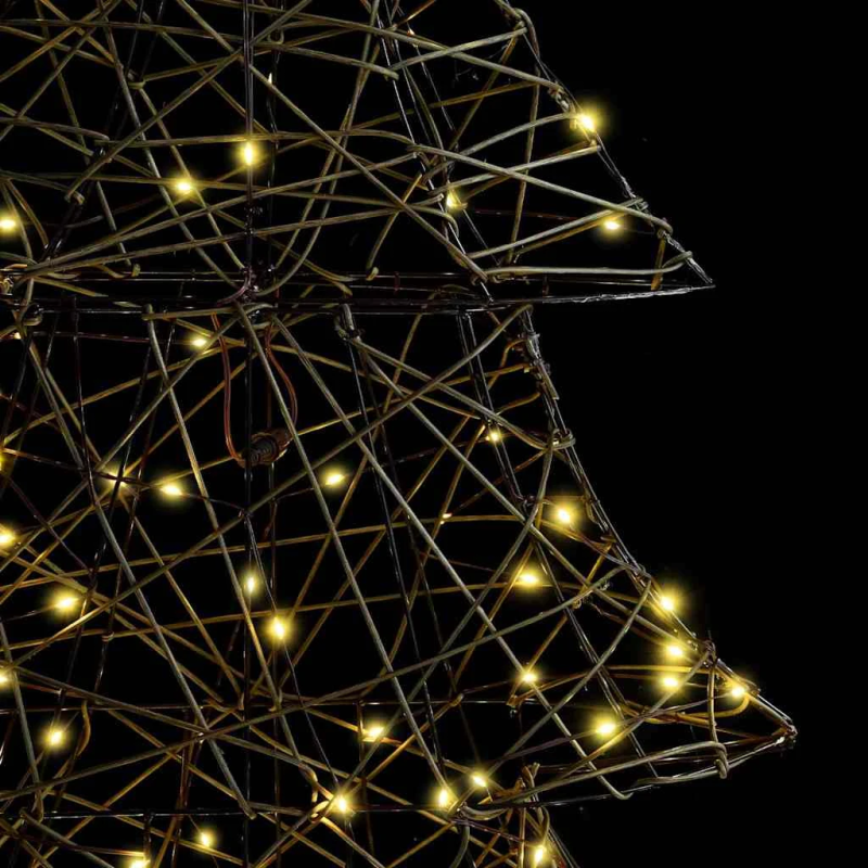 vidaXL Ziemassvētku eglīte su 160 LED Silti balta 150 cm Rotangpalma