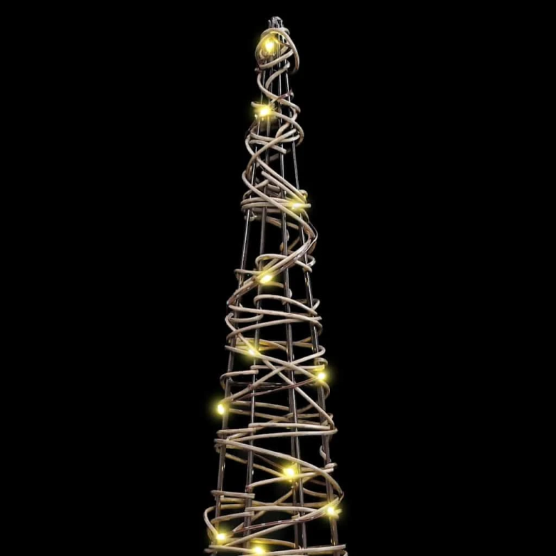 vidaXL Ziemassvētku eglīte su 90 LED 3 pcs Silti balta Rotangpalma