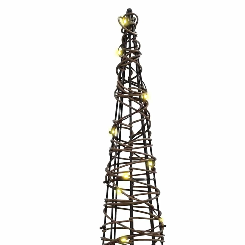 vidaXL Ziemassvētku eglīte su 90 LED 3 pcs Silti balta Rotangpalma