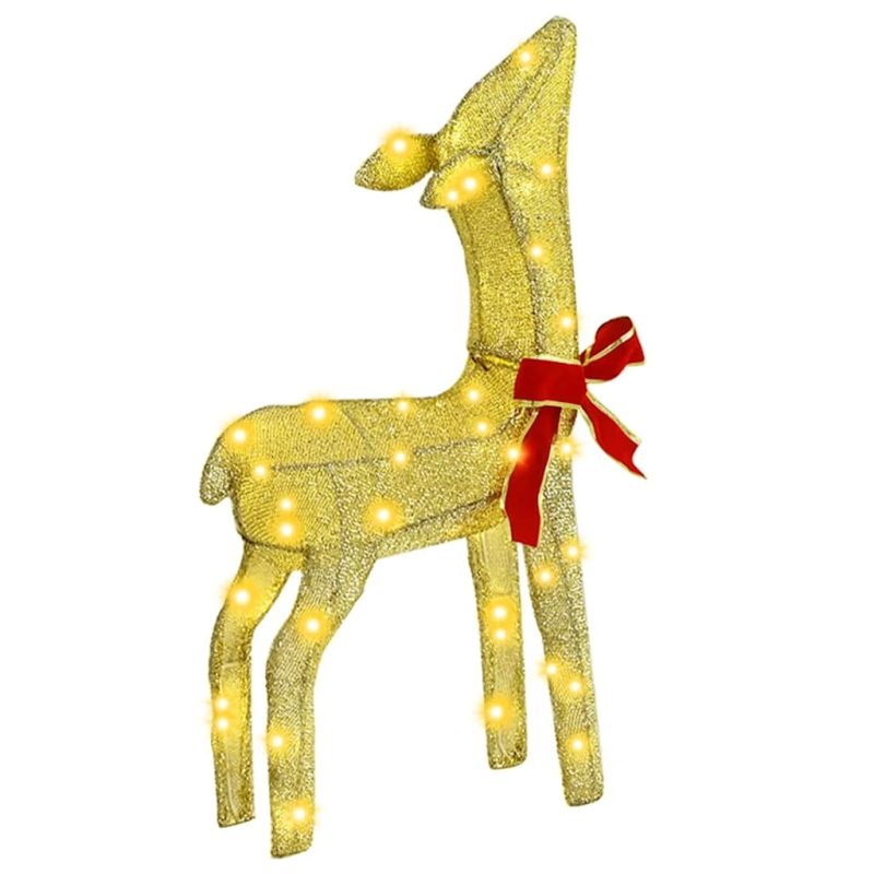 vidaXL Ziemeļbriežu ģimene 3 pcs Silti balta 68 x 26 x 127 cm audums