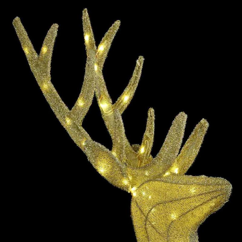 vidaXL Ziemeļbriežu ģimene 3 pcs Silti balta 68 x 26 x 127 cm audums