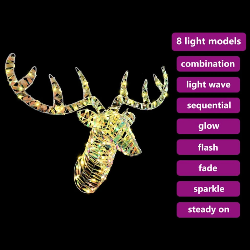 vidaXL Ziemassvētku ziemeļbriedis ar kamanām 68 x 36.5 x 62.5 cm PET