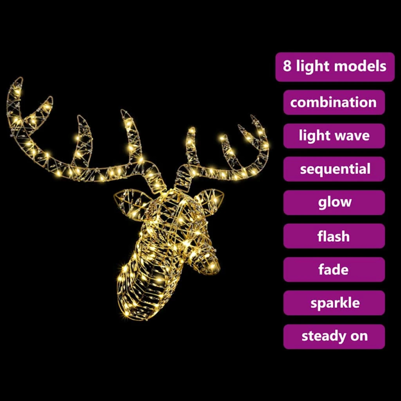 vidaXL Ziemassvētku ziemeļbriedis ar kamanām 68 x 36.5 x 62.5 cm PET