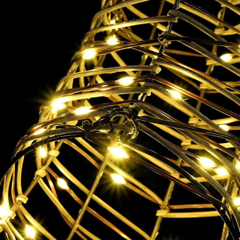 vidaXL Ziemassvētku ziemeļbriedis ar kamanām Silti balta Rotangpalma