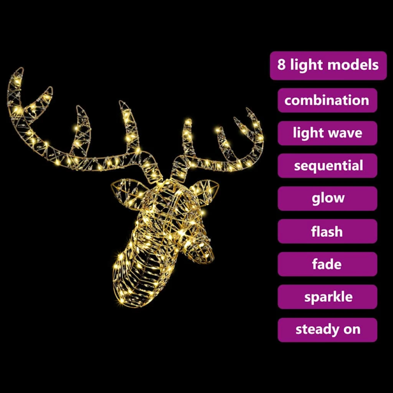 vidaXL Ziemassvētku ziemeļbriedis ar kamanām Silti balta Rotangpalma