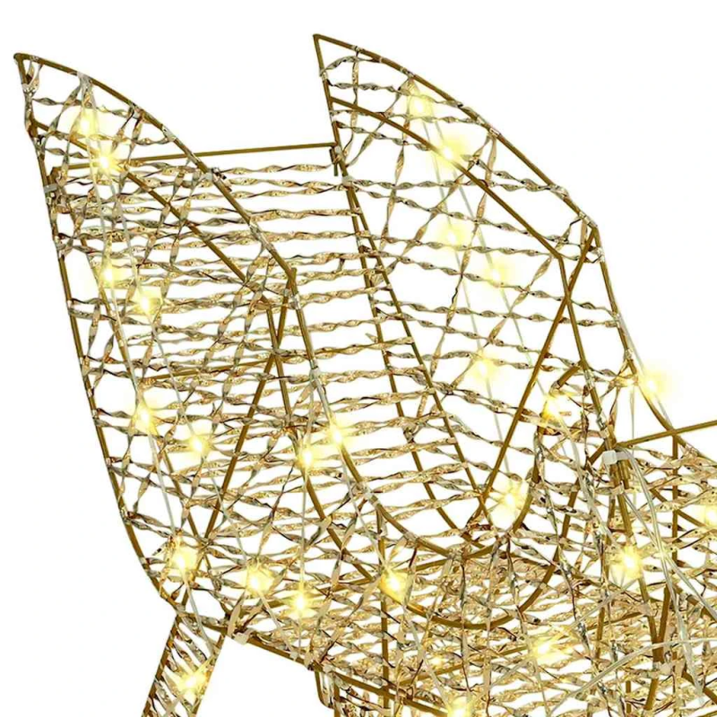 vidaXL Ziemassvētku ziemeļbriedis ar kamanām Silti balta PET