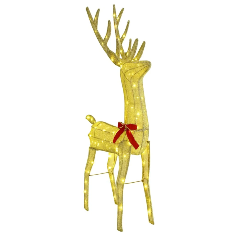 vidaXL Ziemassvētku ziemeļbriedis ar kamanām Silti balta audums