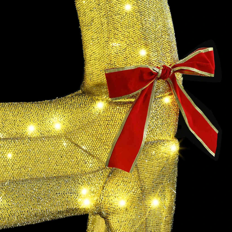 vidaXL Ziemassvētku ziemeļbriedis ar kamanām Silti balta audums