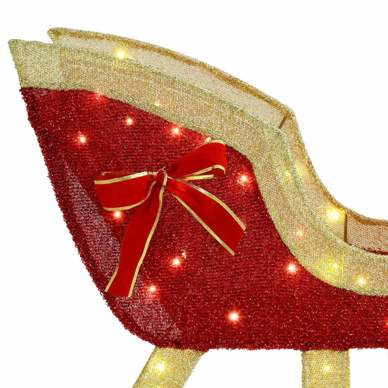 vidaXL Ziemassvētku ziemeļbriedis ar kamanām Silti balta audums