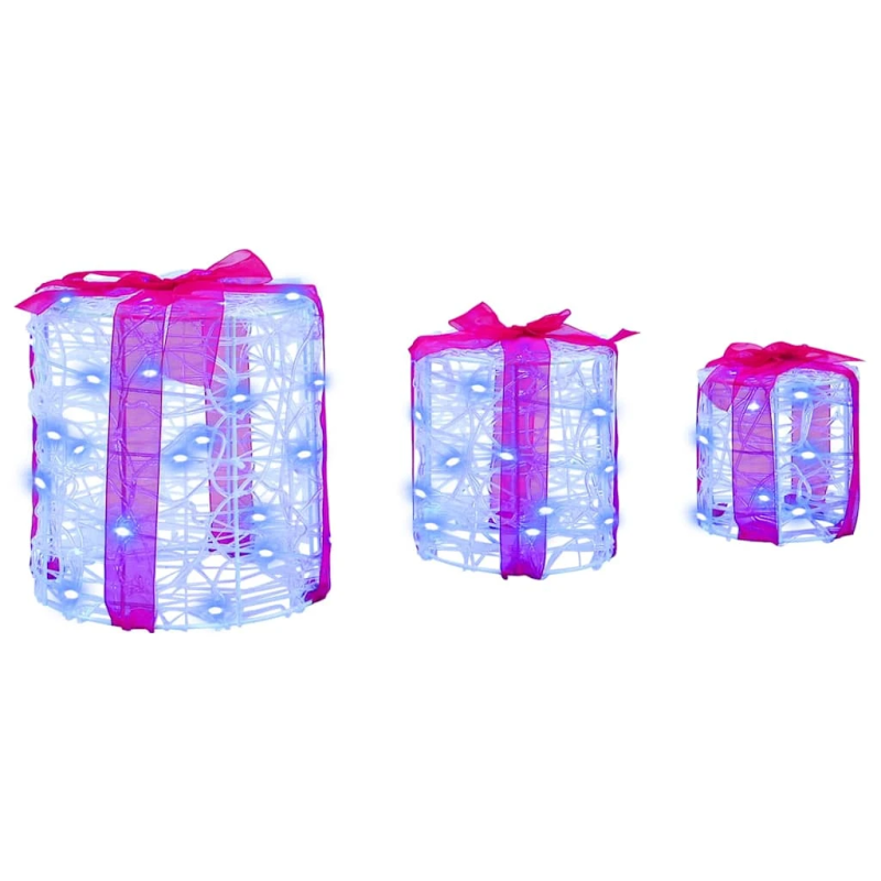 vidaXL Dāvanu Kaste Dekorācija 3 pcs Zila 20 x 20 x 21 cm Akrils