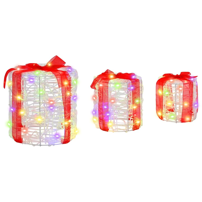 vidaXL Dāvanu Kaste Dekorācija 3 pcs krāsains 20 x 20 x 21 cm Akrils