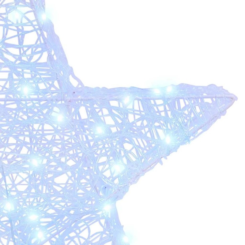 vidaXL 3D zvaigzne su 50 LED Vēsi balta 55 x 53.5 x 10 cm Akrils