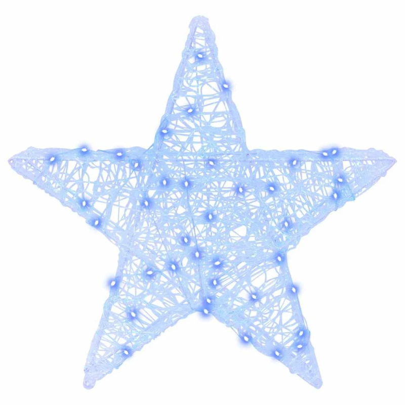 vidaXL 3D zvaigzne su 50 LED Zila 55 x 53.5 x 10 cm Akrils