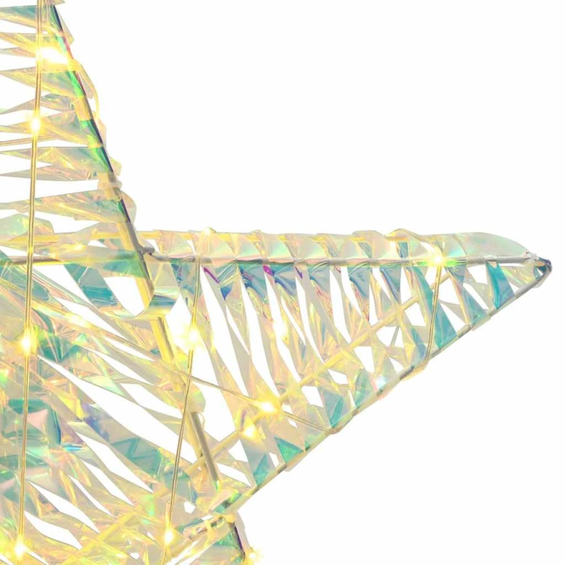 vidaXL 3D zvaigzne su 50 LED Silti balta 55 x 52.5 x 9 cm PET