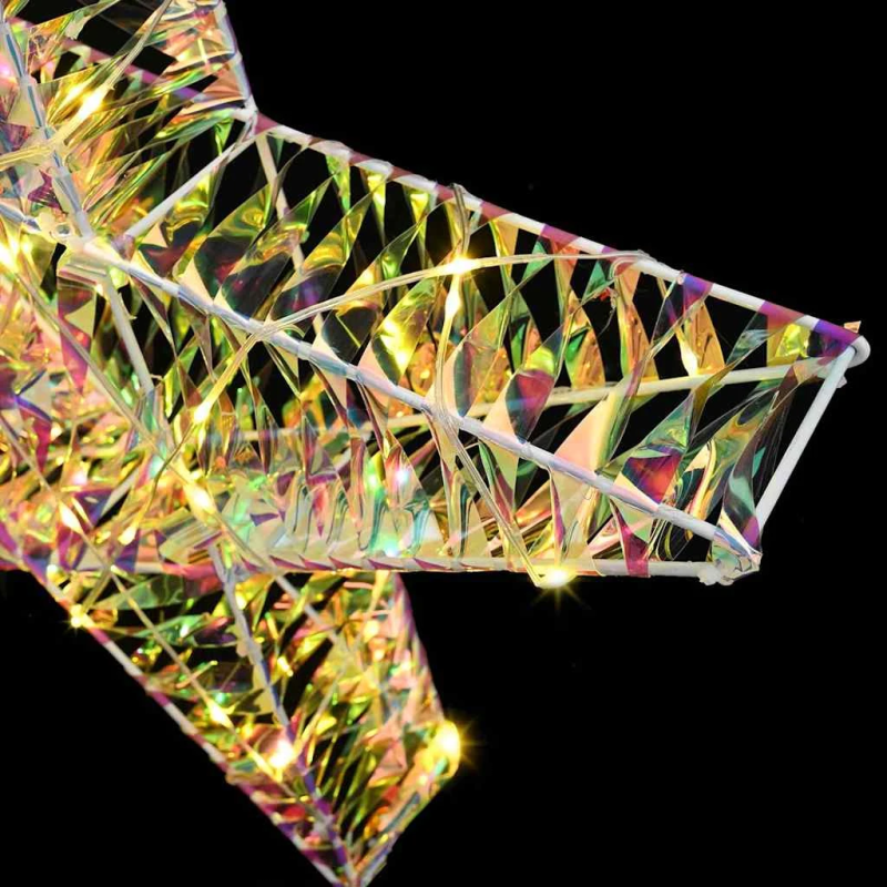 vidaXL 3D zvaigzne su 50 LED Silti balta 55 x 52.5 x 9 cm PET