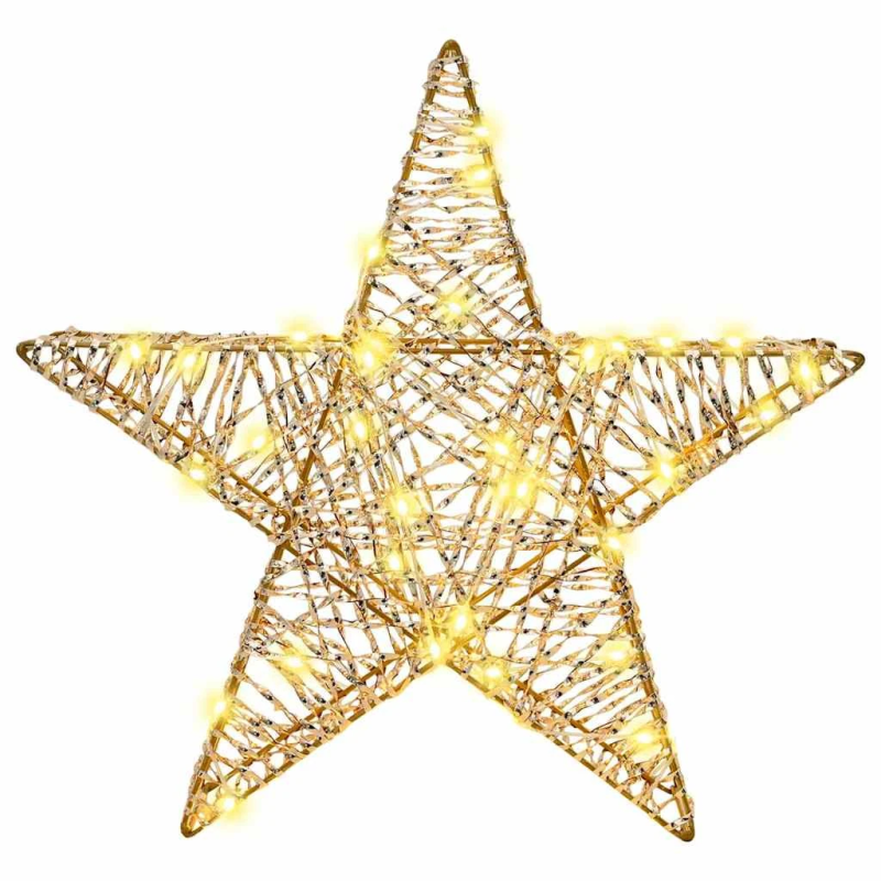 vidaXL 3D zvaigzne su 50 LED Silti balta 55 x 52.5 x 9 cm PET