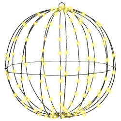 vidaXL Bumba su 160 LED Silti balta 50 cm Metāla