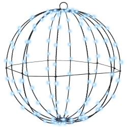 vidaXL Bumba su 160 LED Vēsi balta 50 cm Metāla