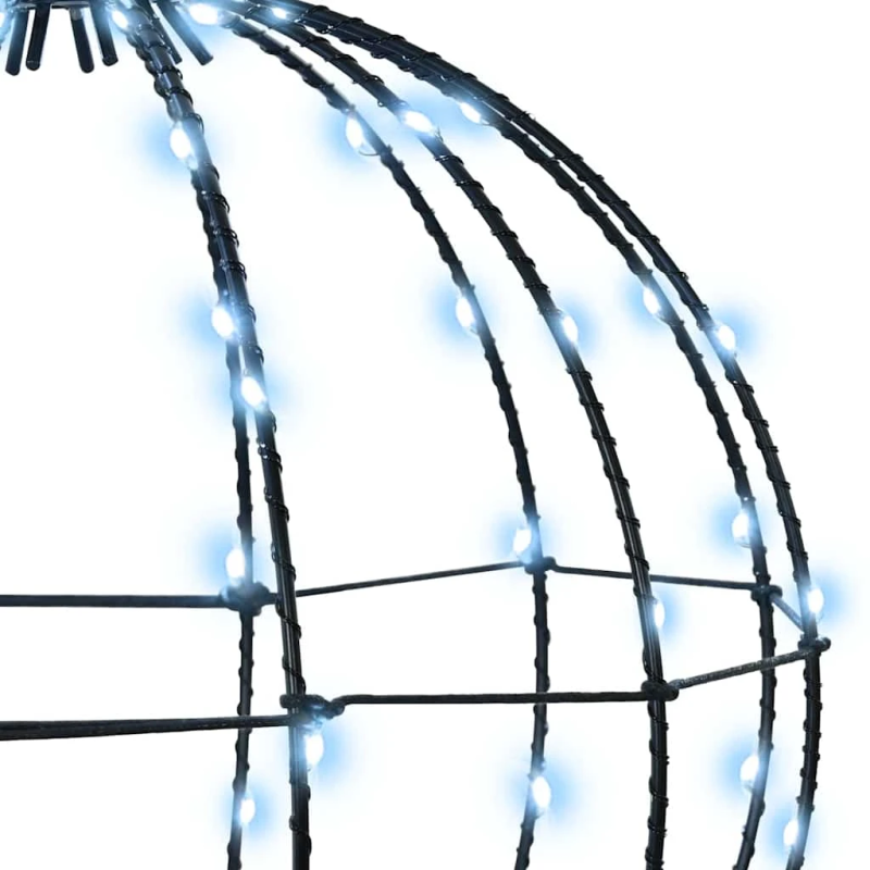 vidaXL Bumba su 160 LED Vēsi balta 50 cm Metāla