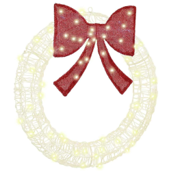 vidaXL Vainags su 60 LED Silti balta 76 x 8.5 x 76 cm Akrils