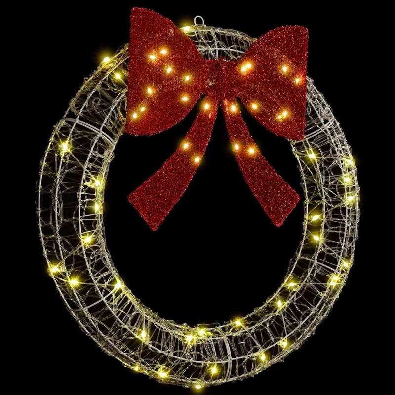 vidaXL Vainags su 60 LED Silti balta 76 x 8.5 x 76 cm Akrils