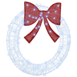 vidaXL Vainags su 60 LED Vēsi balta 76 x 8.5 x 76 cm Akrils