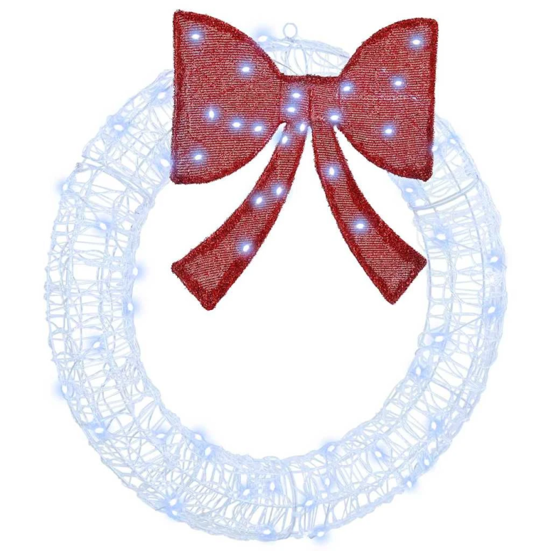 vidaXL Vainags su 60 LED Vēsi balta 76 x 8.5 x 76 cm Akrils