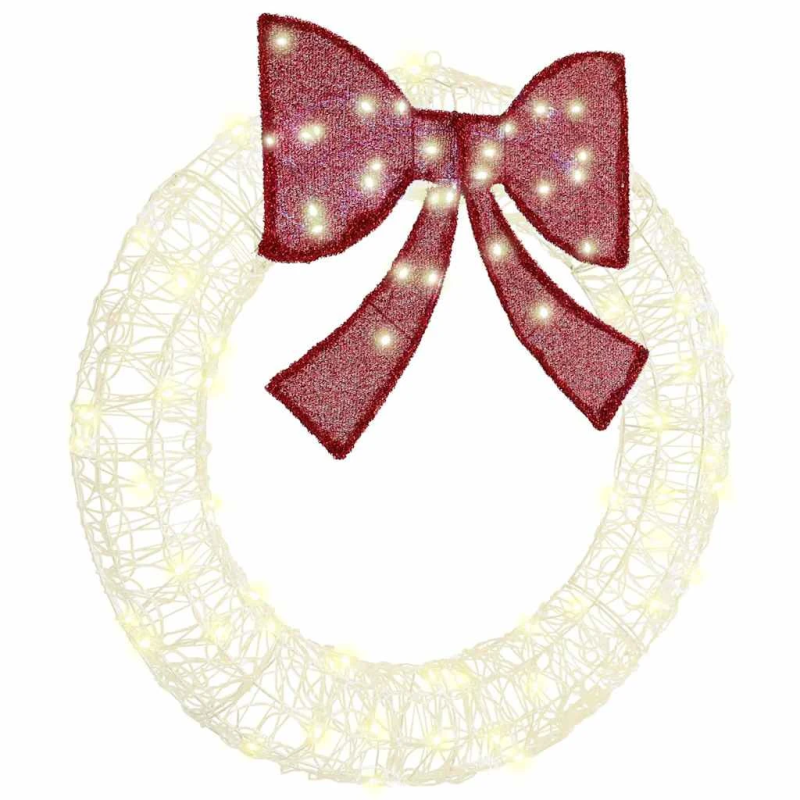 vidaXL Vainags su 80 LED Silti balta 92 x 9.5 x 92 cm Akrils