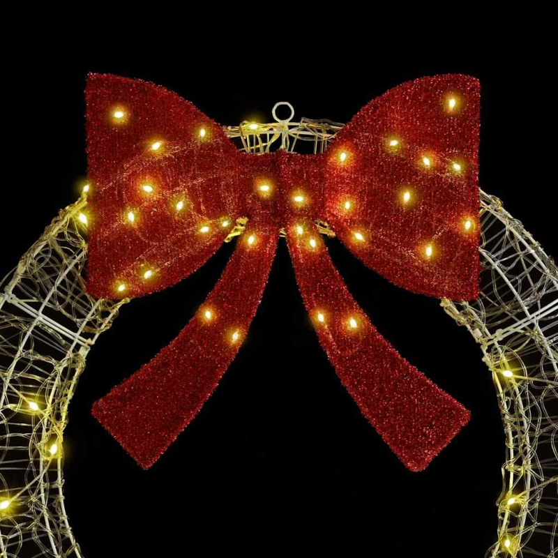 vidaXL Vainags su 80 LED Silti balta 92 x 9.5 x 92 cm Akrils