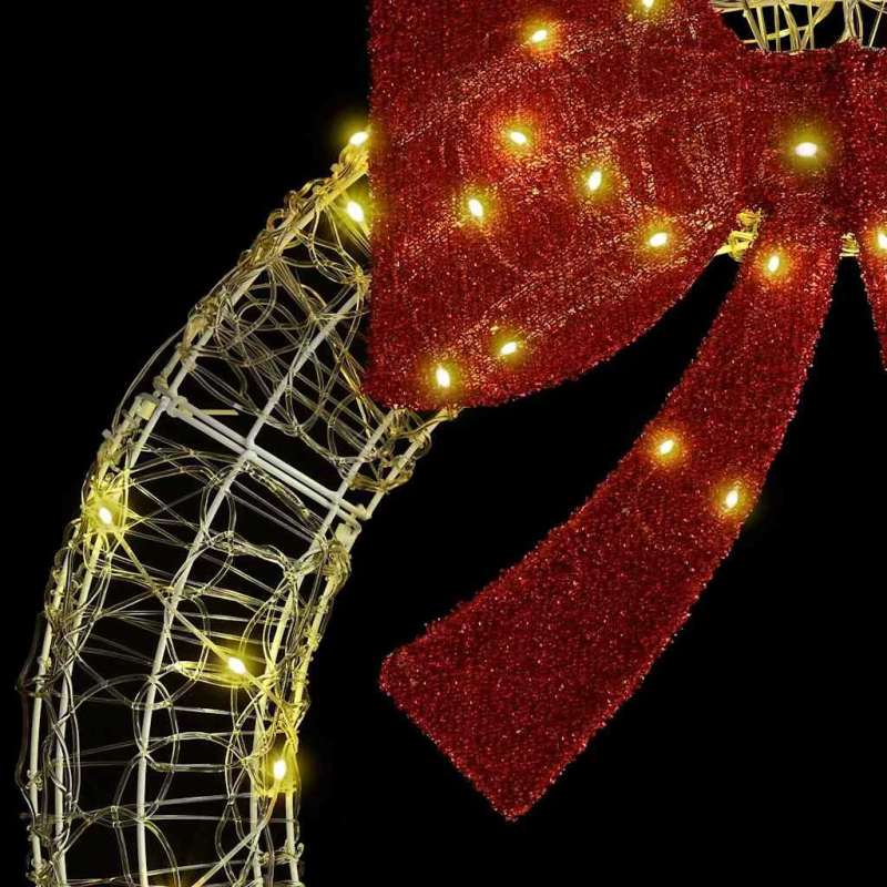 vidaXL Vainags su 80 LED Silti balta 92 x 9.5 x 92 cm Akrils