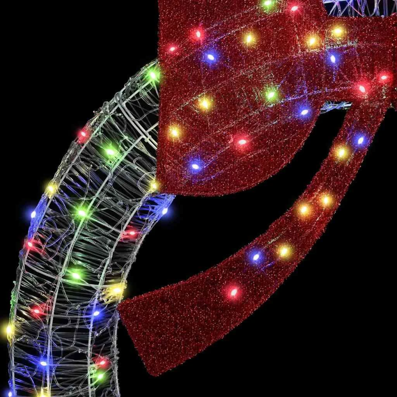 vidaXL Vainags su 80 LED Daudzkrāsains 92 x 9.5 x 92 cm Akrils