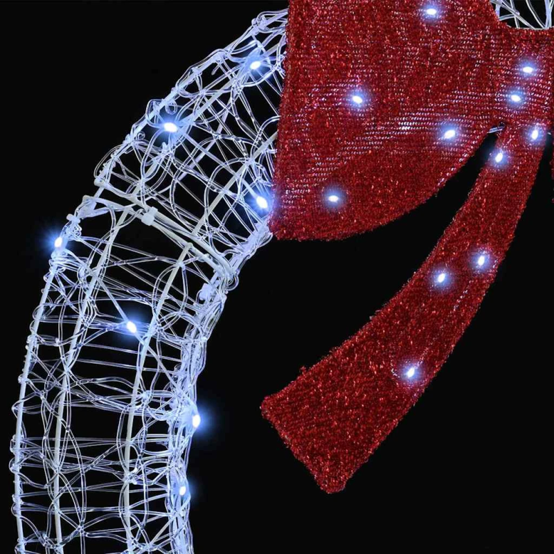 vidaXL Vainags su 150 LED Vēsi balta 120 cm Akrils