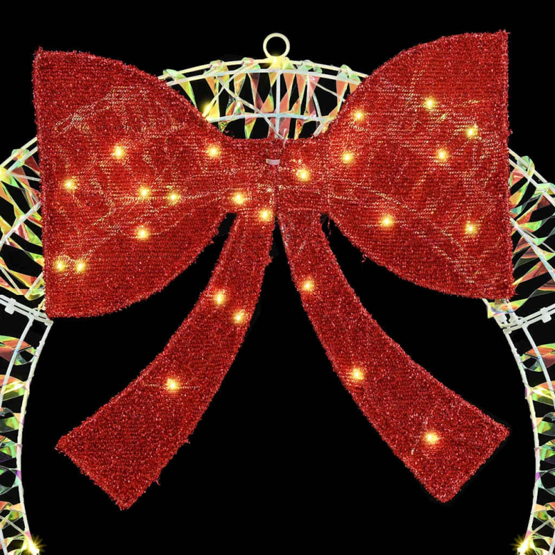 vidaXL Vainags su 60 LED Silti balta 75 cm PET