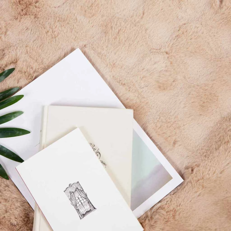 vidaXL Mākslīgā truša kažokādas sega 4 pcs Bēša 150 x 220 cm