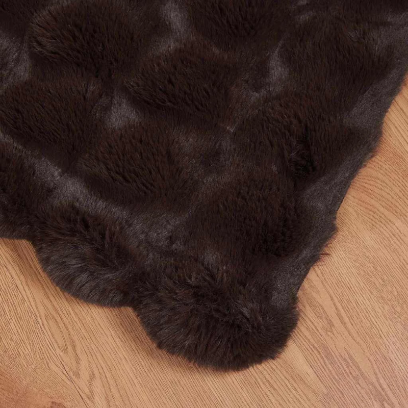 vidaXL Mākslīgā truša kažokādas sega 4 pcs Kamieļu krāsa 130 x 150 cm