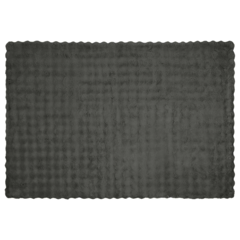 vidaXL Mākslīgā truša kažokādas sega Tumši pelēks 150 x 220 cm