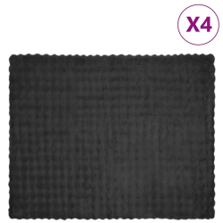 vidaXL Mākslīgā truša kažokādas sega 4 pcs Tumši pelēks 130 x 150 cm